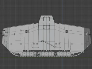 tanque alem&aacute;n a7v Modelo 3D