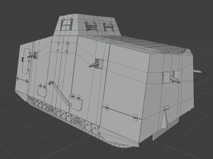 tanque alem&aacute;n a7v Modelo 3D