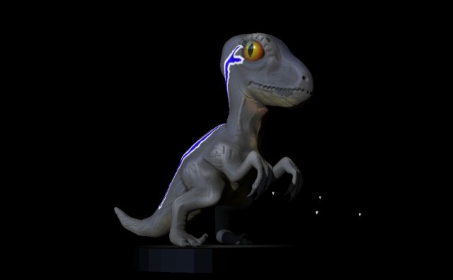velociraptor blue 3D printmodel .c4d .max .obj .3ds .fbx .stl .blend 