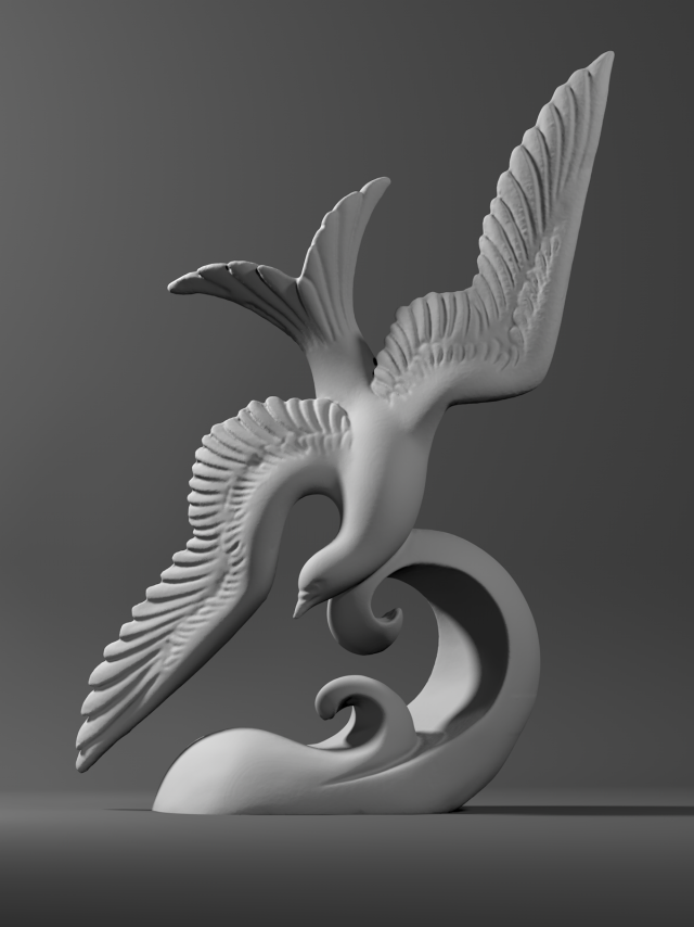 bird sculpture 3D Принт Модель .c4d .max .obj .3ds .fbx .stl .blend 