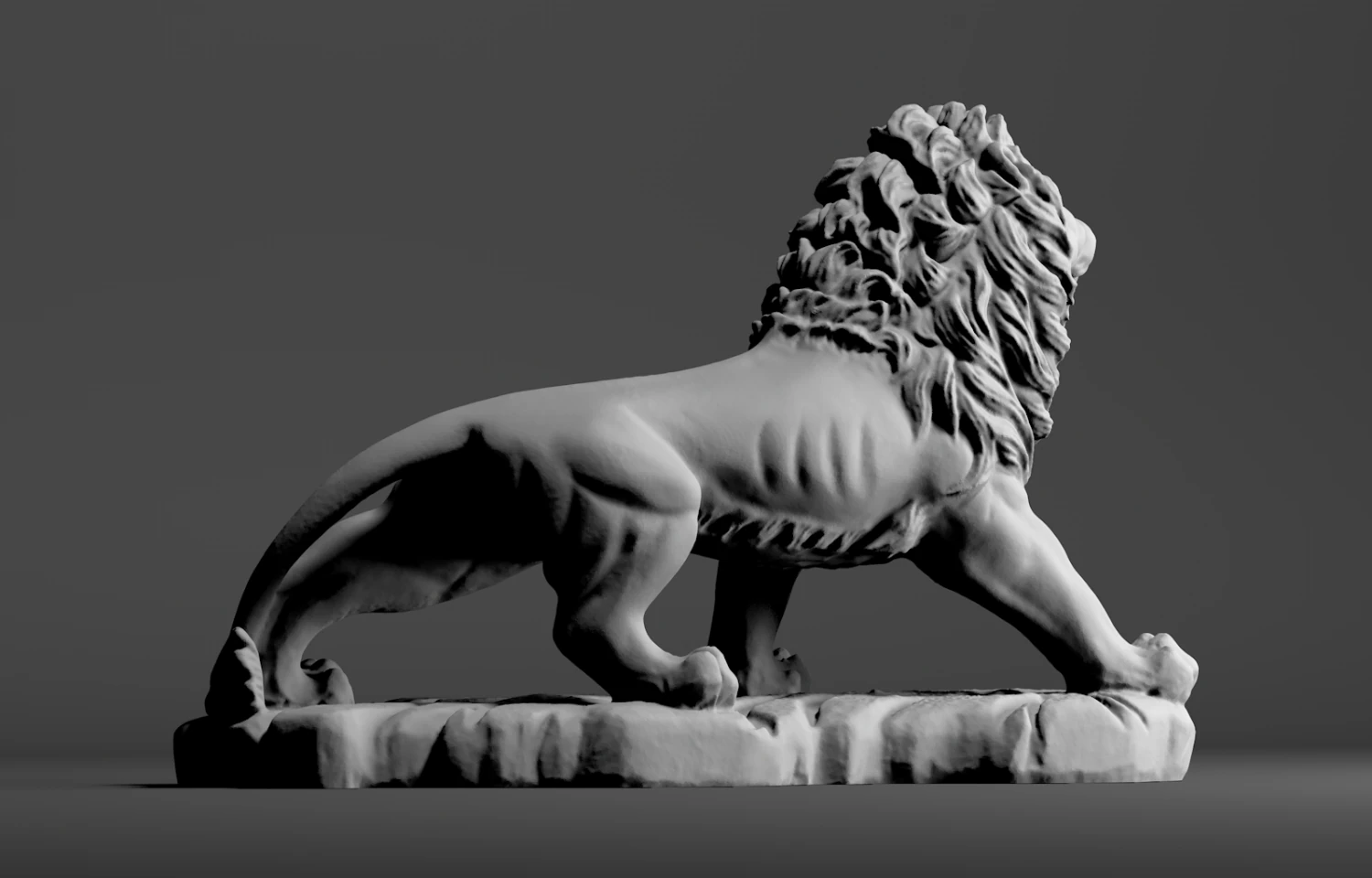 lion sculpture 3D Print Model .c4d .max .obj .3ds .fbx .stl .blend