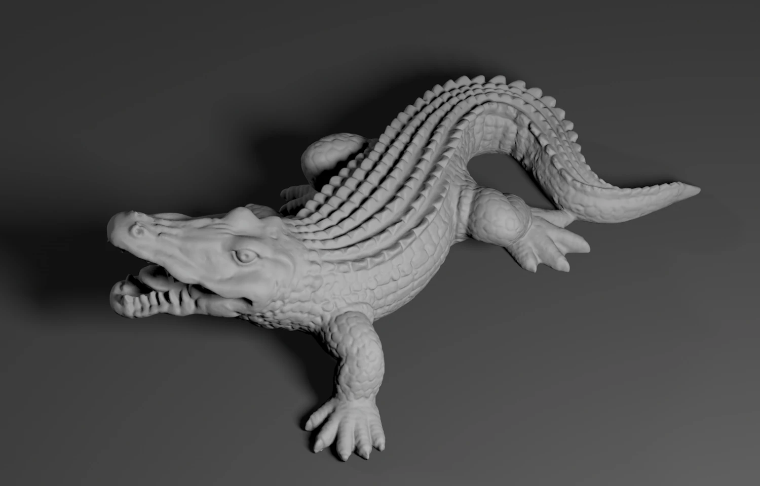 alligator - crocodile 3D Print Model .c4d .max .obj .3ds .fbx .stl .blend