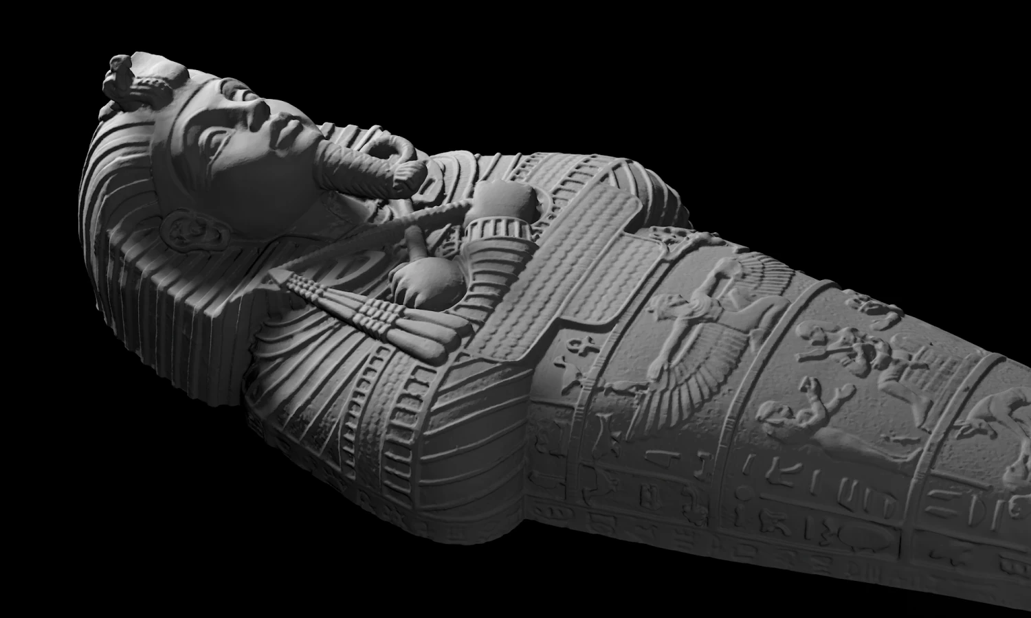 pharaoh coffin front cap 3D Model .c4d .max .obj .3ds .fbx .stl .blend 