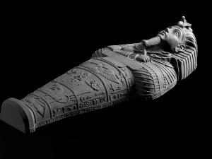 pharaoh coffin front cap Model 3D