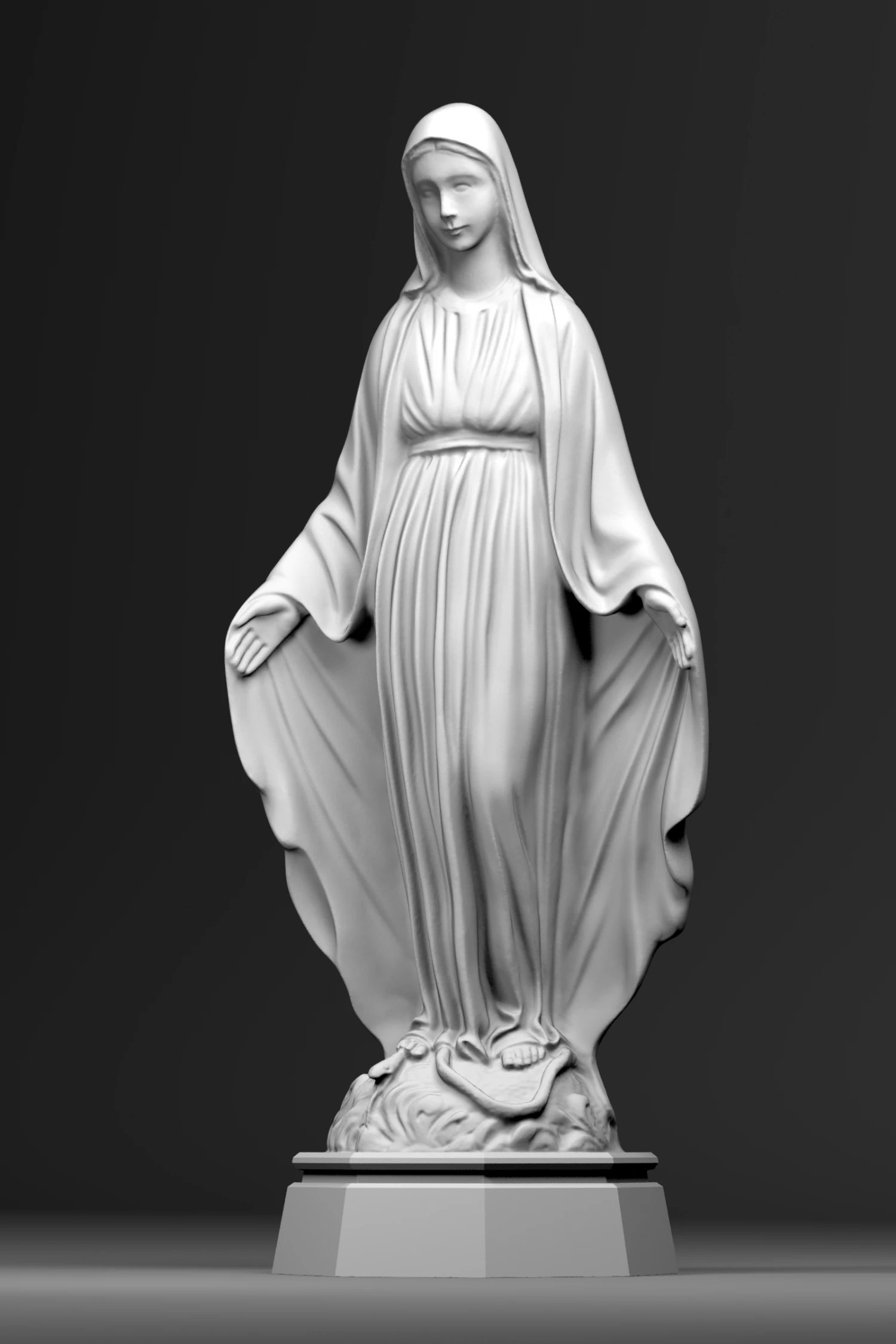 virgin mary statue 3D Model .c4d .max .obj .3ds .fbx .stl .blend 