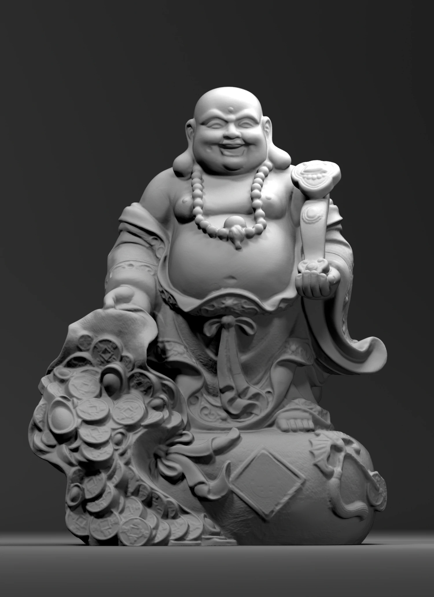 Maitreya 2 - Happy Buddha - Laughing Buddha - Budai 3D Print Model .c4d .max .obj .3ds .fbx .stl .blend 