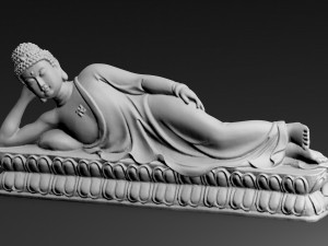 Lying Buddha - Buddha entering Nirvana Modèles 3D en vedette