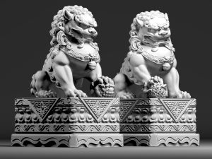 Imperial Guardian Lions - Lion Dogs - Fu Dogs - Chinese Lion 3D Print Model