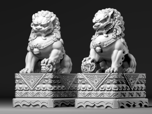 Imperial Guardian Lions - Lion Dogs - Fu Dogs - Chinese Lion Modelo de Impressão 3D