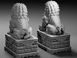 Imperial Guardian Lions - Lion Dogs - Fu Dogs - Chinese Lion 3D Print Model