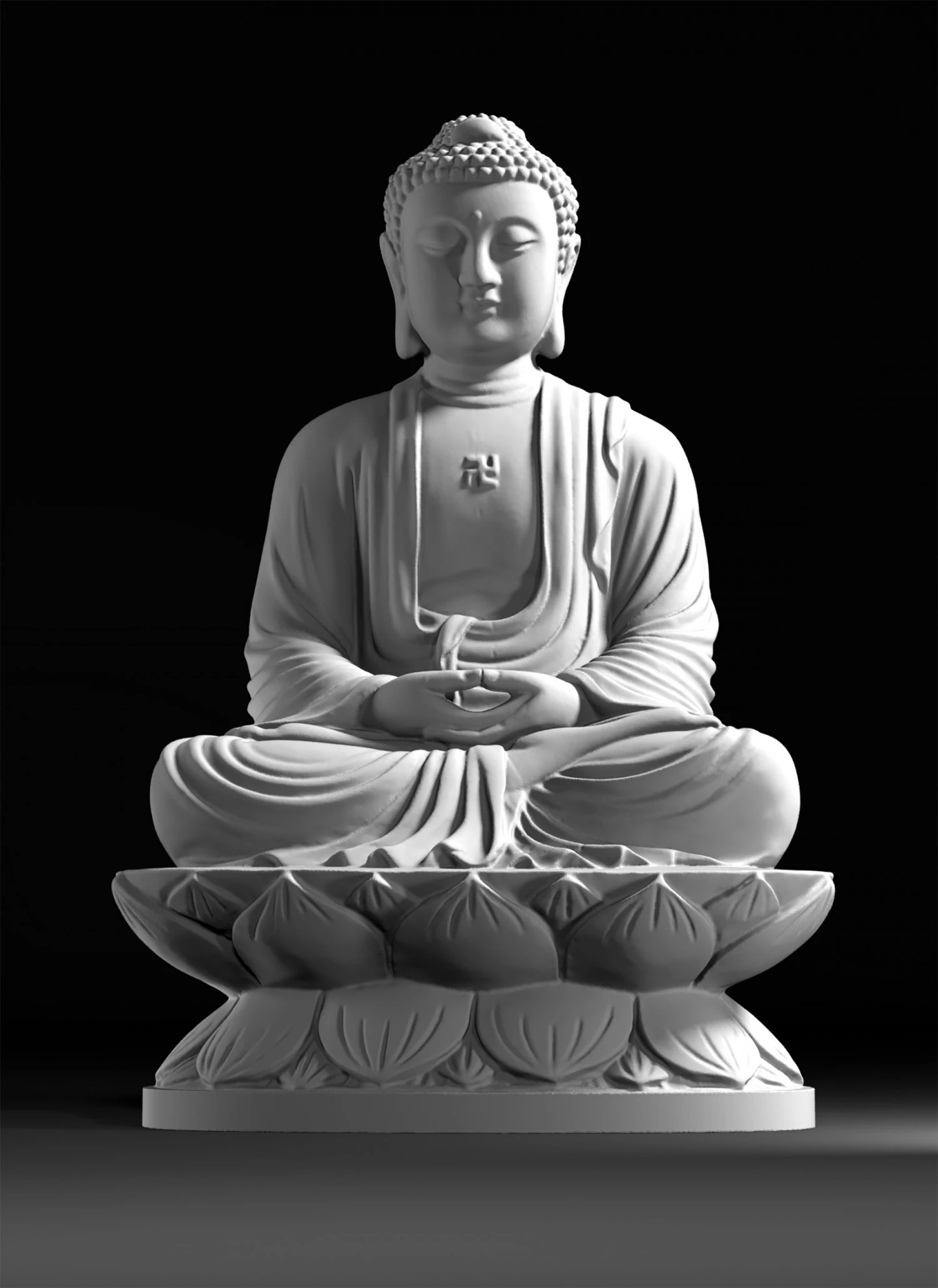 Sitting Buddha 3D Print Model .c4d .max .obj .3ds .fbx .stl .blend 
