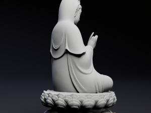 Guanyin - Bodhisattva - sitting on lotus base 3D-Druckmodell