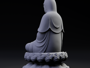 Guanyin - Bodhisattva - sitting on lotus base 3D-Druckmodell