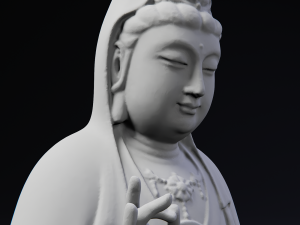 Guanyin - Bodhisattva - sitting on lotus base 3D-Druckmodell