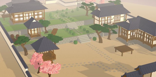 voxel korean traditional village low-poly 3Dモデル .c4d .max .obj .3ds .fbx .stl .blend 