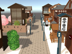 voxel japanese traditional village pack low-poly 3D Model