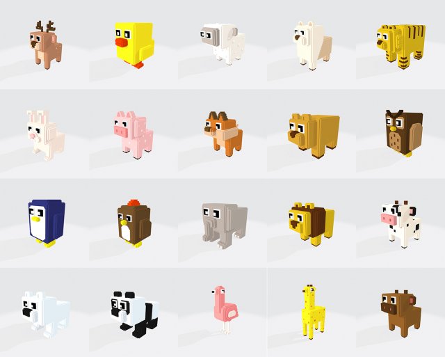 voxel animal low-poly 3D Модель .c4d .max .obj .3ds .fbx .stl .blend 