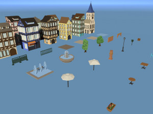 voxel france village pack 3D 模型