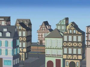 воксельна франція село пак 3D Модель