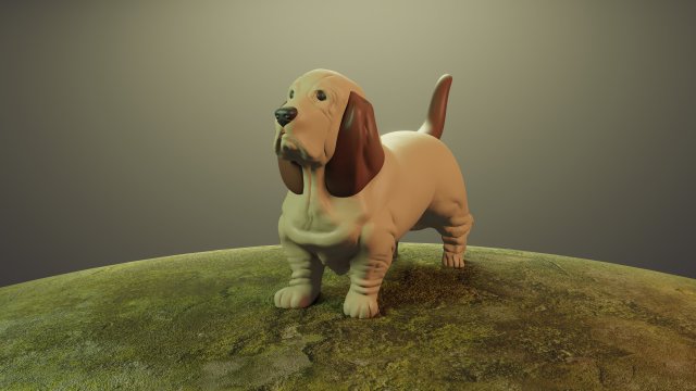 dog basset hound 3D 打印模型 .c4d .max .obj .3ds .fbx .stl .blend 
