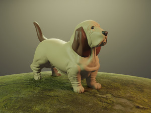 dog basset hound 3D 打印模型