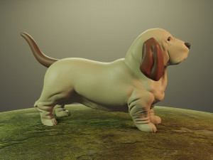 dog basset hound 3D 打印模型