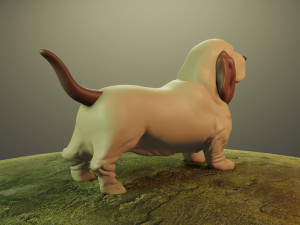 dog basset hound 3D 打印模型
