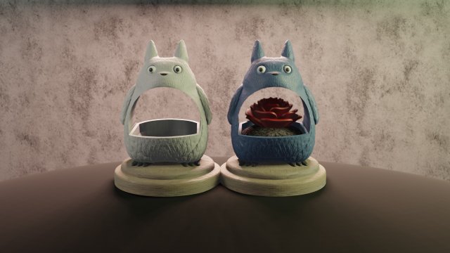 planter totoro Model Cetak 3D .c4d .max .obj .3ds .fbx .stl .blend 