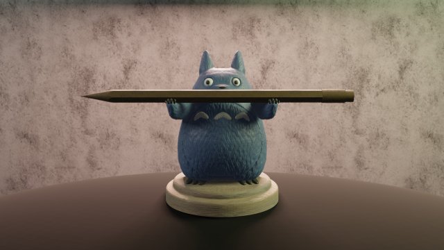 totoro porta pluma 3D Druckmodell .c4d .max .obj .3ds .fbx .stl .blend