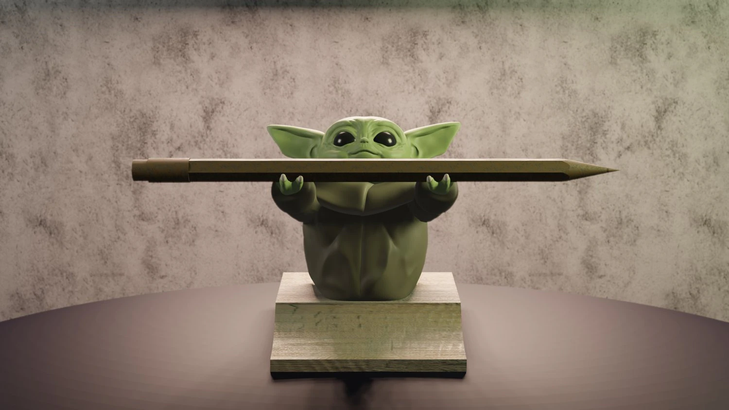 baby yoda porta lapicero Modelo de Impressão 3D .c4d .max .obj .3ds .fbx .stl .blend 