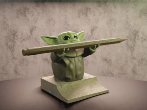 baby yoda porta lapicero Modelo de Impressão 3D