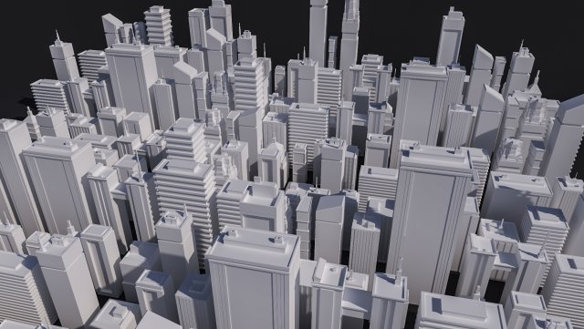 low-poly scifi skyscrapers pack 3D Model .c4d .max .obj .3ds .fbx .stl .blend 