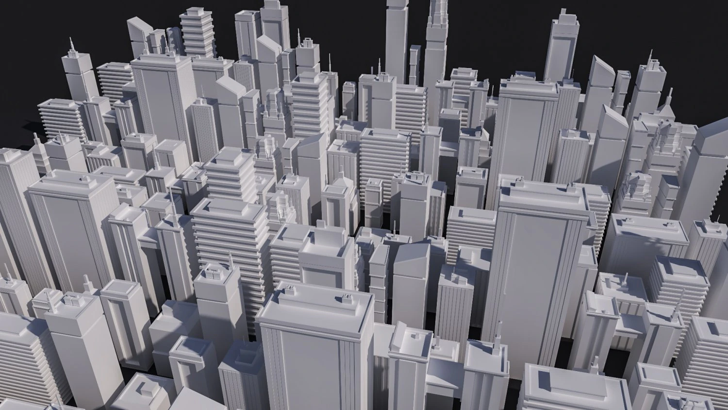 low-poly scifi skyscrapers pack 3D Model .c4d .max .obj .3ds .fbx .stl .blend 