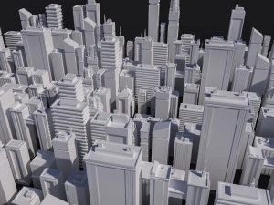 Pakiet wieżowców low-poly scifi Model 3D