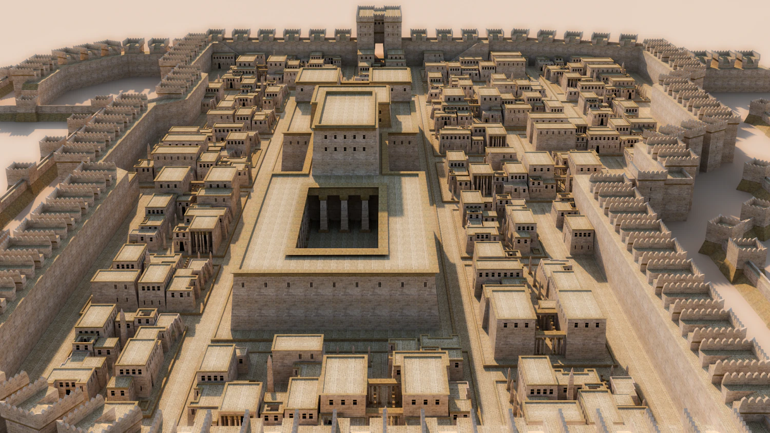 Ancient city low-poly 3D Model .c4d .max .obj .3ds .fbx .stl .blend