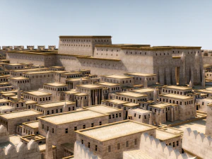 Ancient city low-poly 3D Model