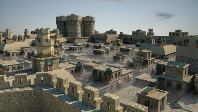 nomadic persiantown low-poly 3D Model .c4d .max .obj .3ds .fbx .stl .blend 