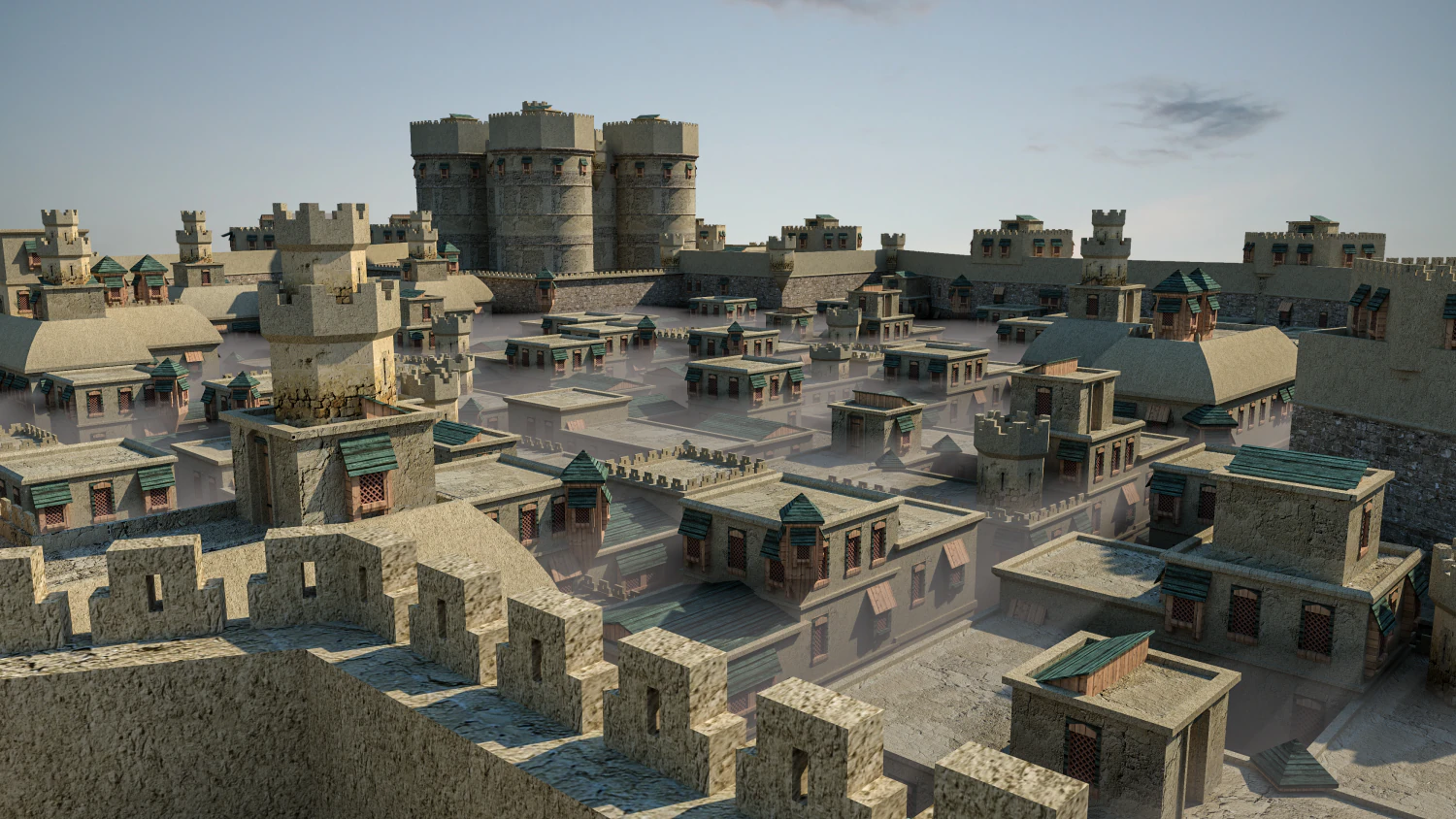 Ancient Nomadic Arab town low-poly 3D Model .c4d .max .obj .3ds .fbx .stl .blend 