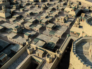 Ancient Nomadic Arab town low-poly 3D Model