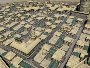 Ancient Nomadic Arab town low-poly 3D Model