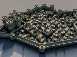 Ancient Nomadic Arab town low-poly 3D Model