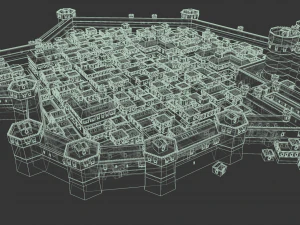 Ancient Nomadic Arab town low-poly 3D Model