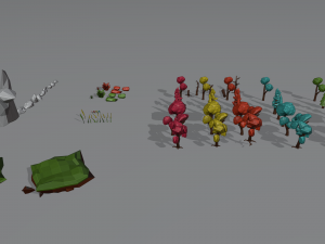 low poly game ready forest pack 3D 模型