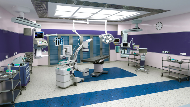 Hospital Interior- Operating Room 3D 模型 .c4d .max .obj .3ds .fbx .stl .blend