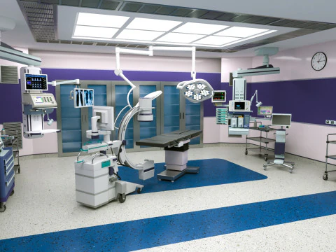 Interno dell'ospedale - Sala operatoria Modello 3D