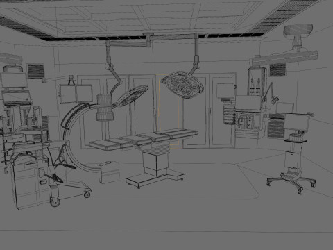 Hospital Interior- Operating Room 3D 模型