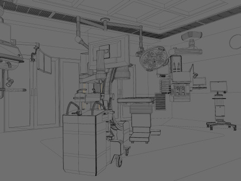 Hospital Interior- Operating Room 3D 模型