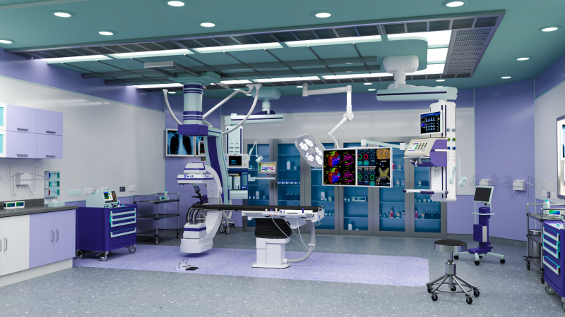 Hospital Interior- Operating Room-Catheter Lap 3Dモデル .c4d .max .obj .3ds .fbx .stl .blend 