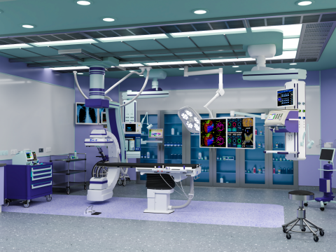 Hospital Interior- Operating Room-Catheter Lap 3Dモデル