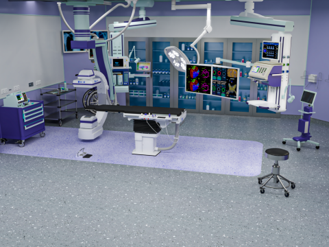 Hospital Interior- Operating Room-Catheter Lap 3Dモデル